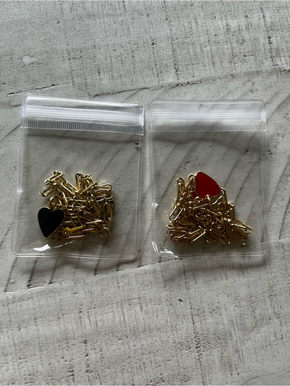 Two Giving Keys Gold Necklaces with Black and Red Charms